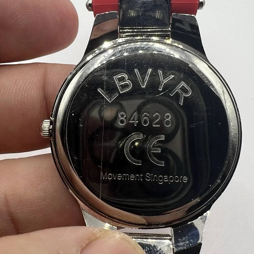 Woman's LBVYR Watch with Red Jelly‎ Band with stainless steel case gift *NEW*